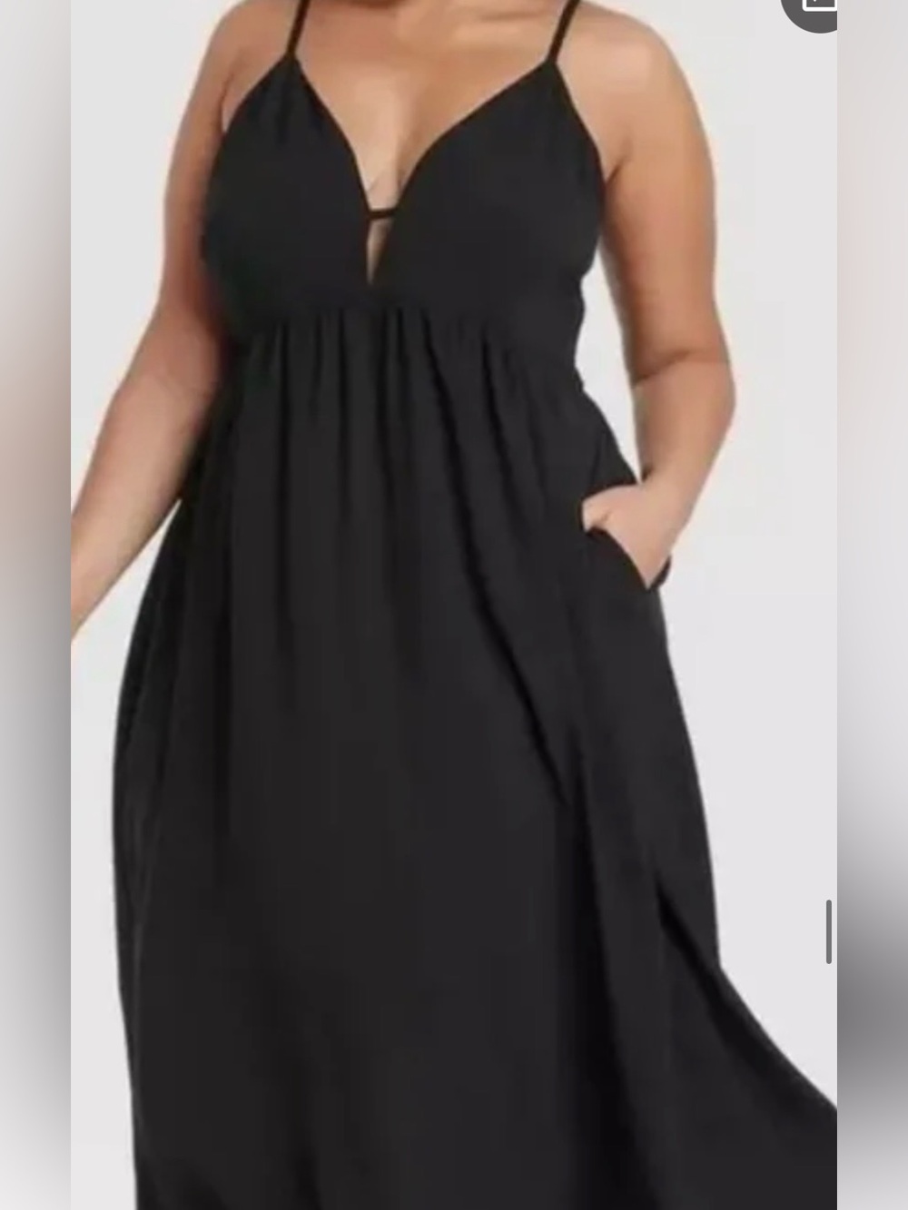 a new day Black Sleeveless Maxi Dress with V-Neck and Pockets